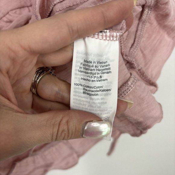 J Crew XS Pink Ruffled‎ Vintage Cotton Long Sleeve T-Shirt Tee NWT $39 - Picture 7 of 8